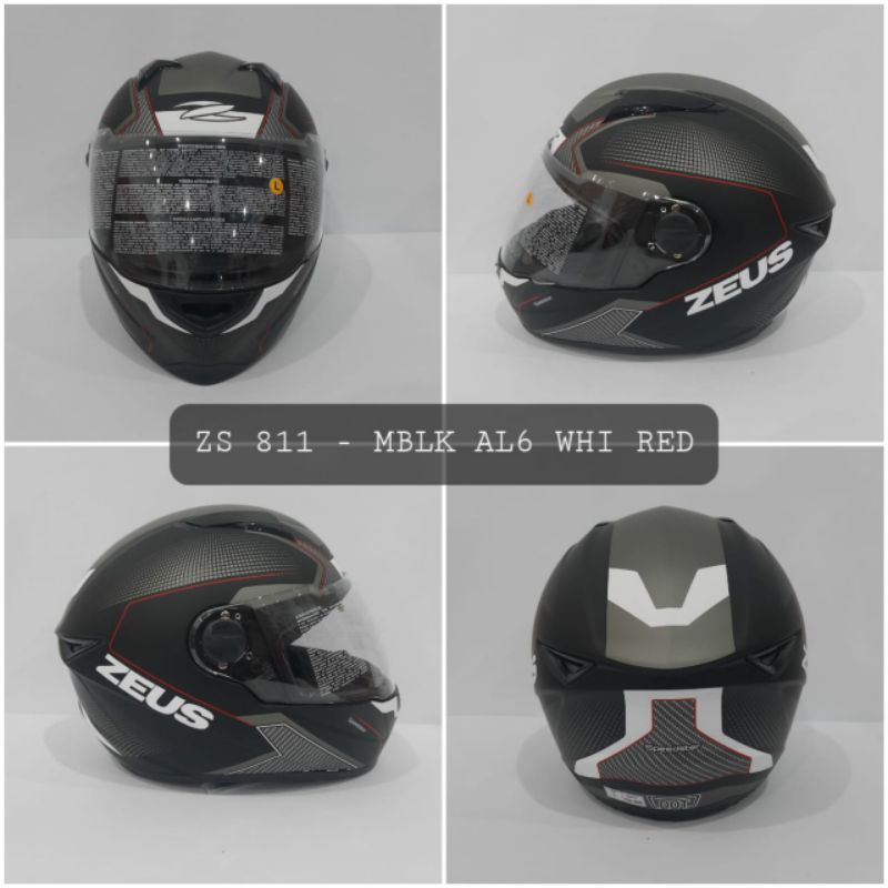 HELM ZEUS 811 AL 6 BLAK DOFF/SILVER FREE VISOR SMOKE