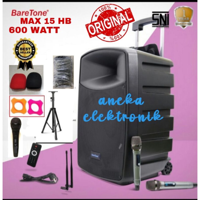 Jual Speaker Aktif Portable Bluetoth Baretone Max 15 Hb Original 15 Inch Shopee Indonesia