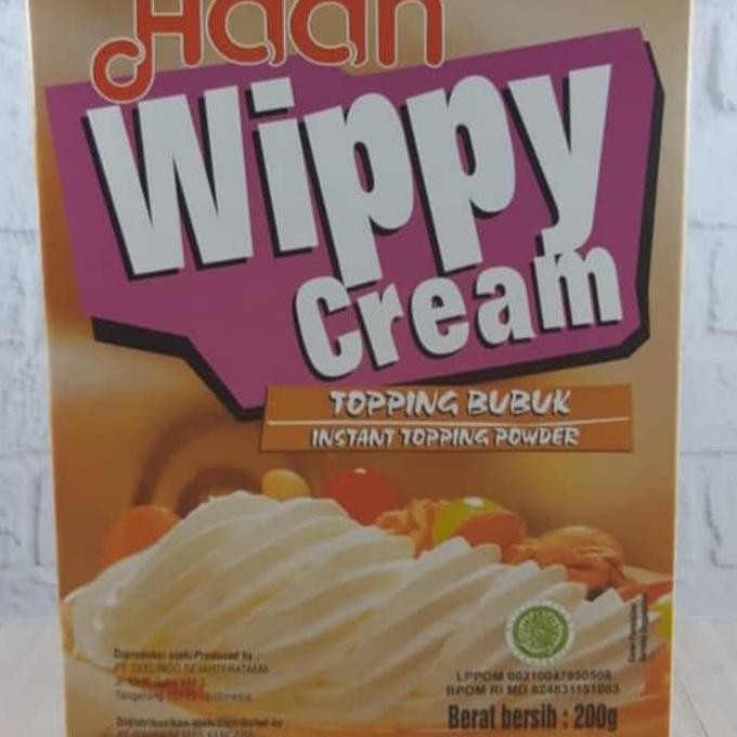 

Toko-Bahan-Kue- Haan Wippy Whippy Cream Topping Bubuk Instant Topping Powder 200 Gr -Terlengkap-