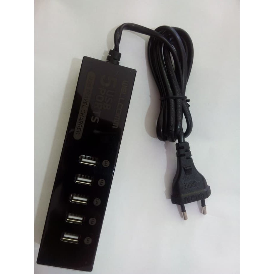 [NEW] CHARGER WELLCOMM 7A 5USB PORT ORIGINAL