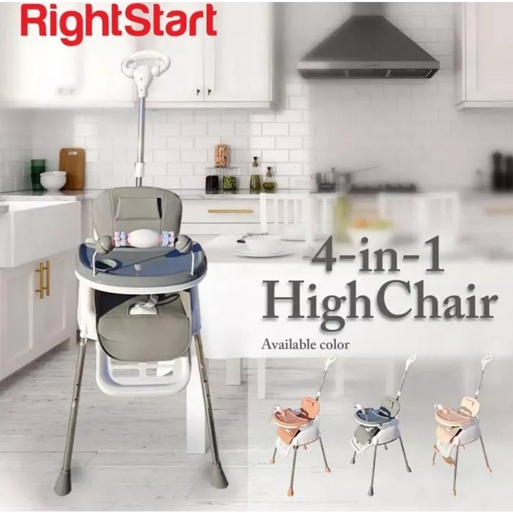 Right Start Kursi Makan Anak Bayi 4 in 1 High Chair Baby Booster HC 2385 (Tersedia varian warna)