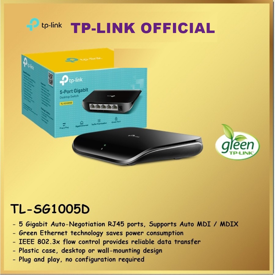 TP-Link TL-SG1005D TPLink SG1005D 5 Port Gigabit Desktop Switch Hub
