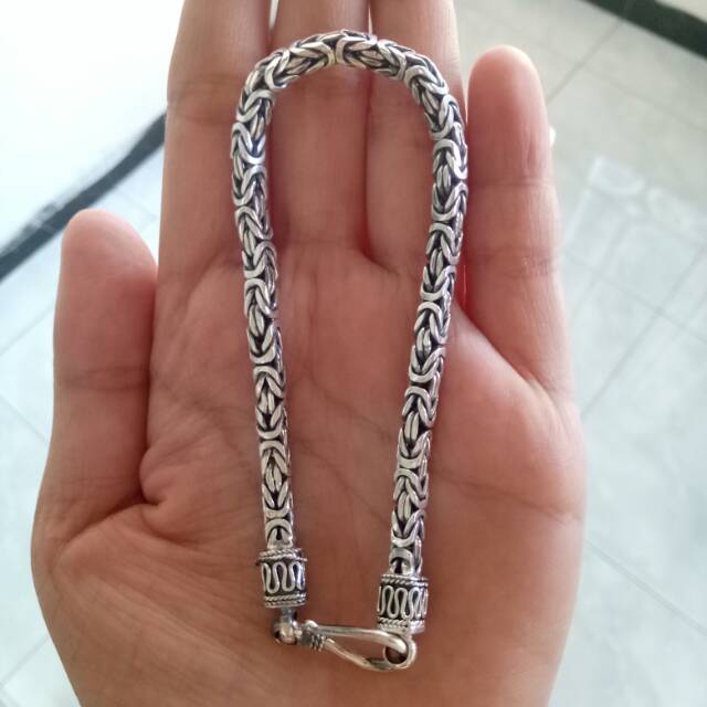 Gelang pria/ gelang handmade/ gelang perak 925 borobudur kotak