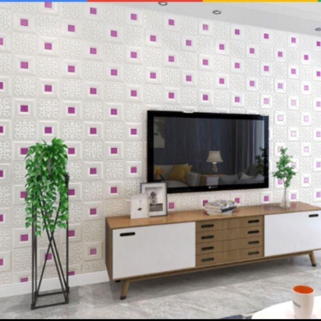 WALLPAPER DINDING FOAM 3D/BAYAR DITEMPAT/MEDAN-Ungu