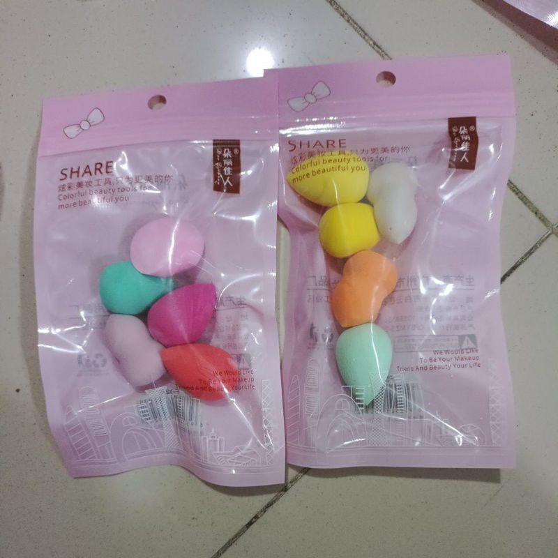 sponge mini isi 5 / beauty blender sponge 5 in 1 / sponge telur