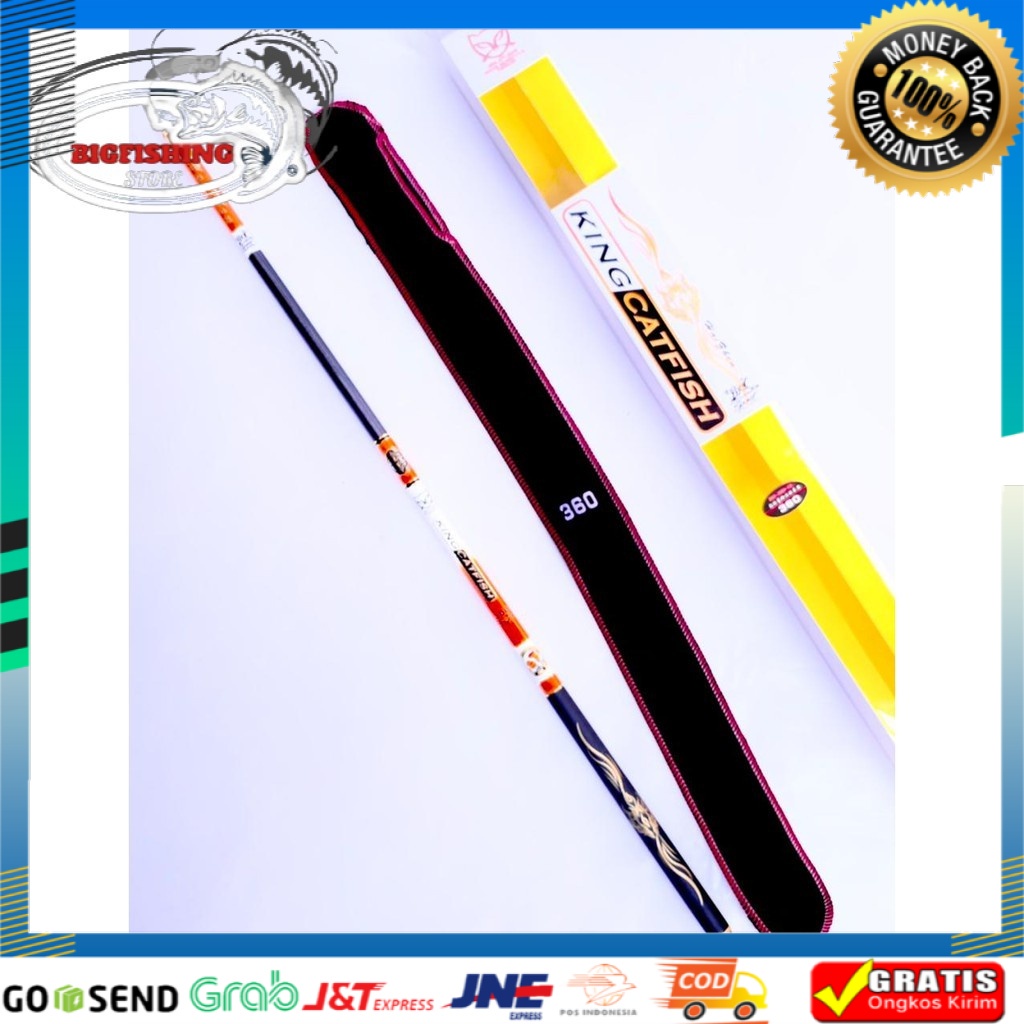 Joran pancing Tegek King Catfish 360 450 540 Bahan Carbon Ringan Kuat Lentur Ros Panjang