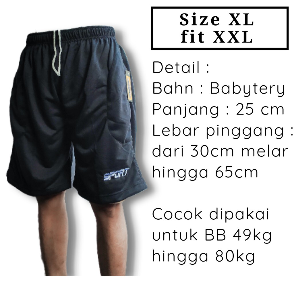 Paket isi 2 PC celana  pendek peria  boxer  olahraga sedang XL fit XXL