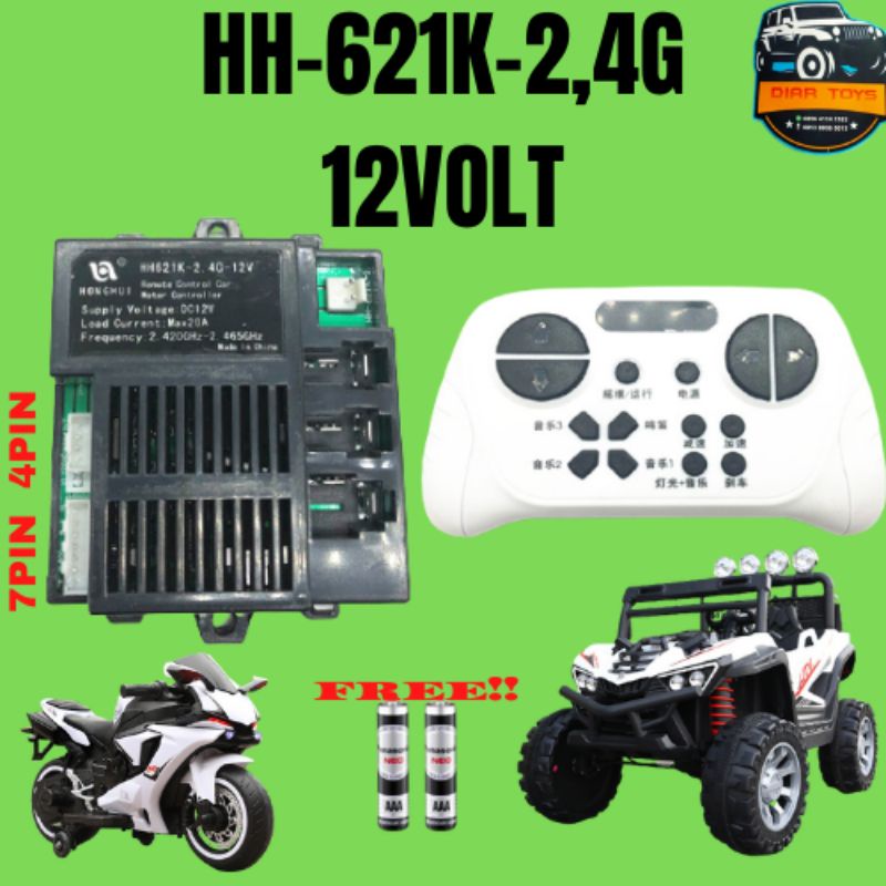 Remote Control + Receiver Bluetooth HH-621-K 2,4G 12volt Mobil/Motor Mainan mainan aki