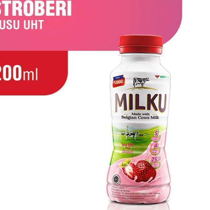 

Model baru - Milku Susu Coklat-Strawberry Isi 12 Botol