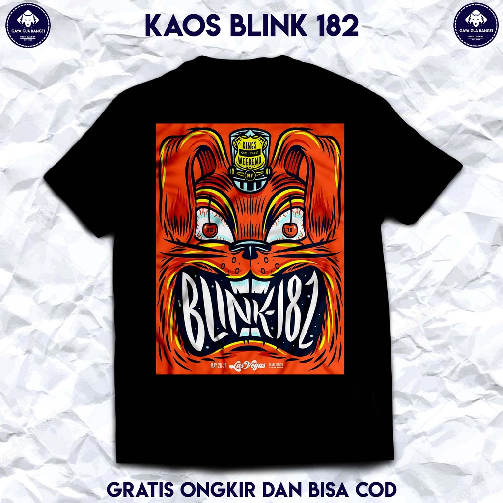 Blink 182 Kaos Baju Musik Pop Punk. T Shirt Musik Pop Blink 182 Original.
