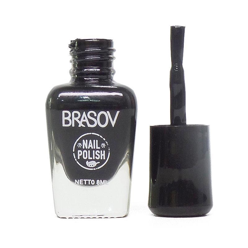 NAIL POLISH BRASOV WARNA HITAM,MERAH,PINK,PUTIH NETTO 8ml