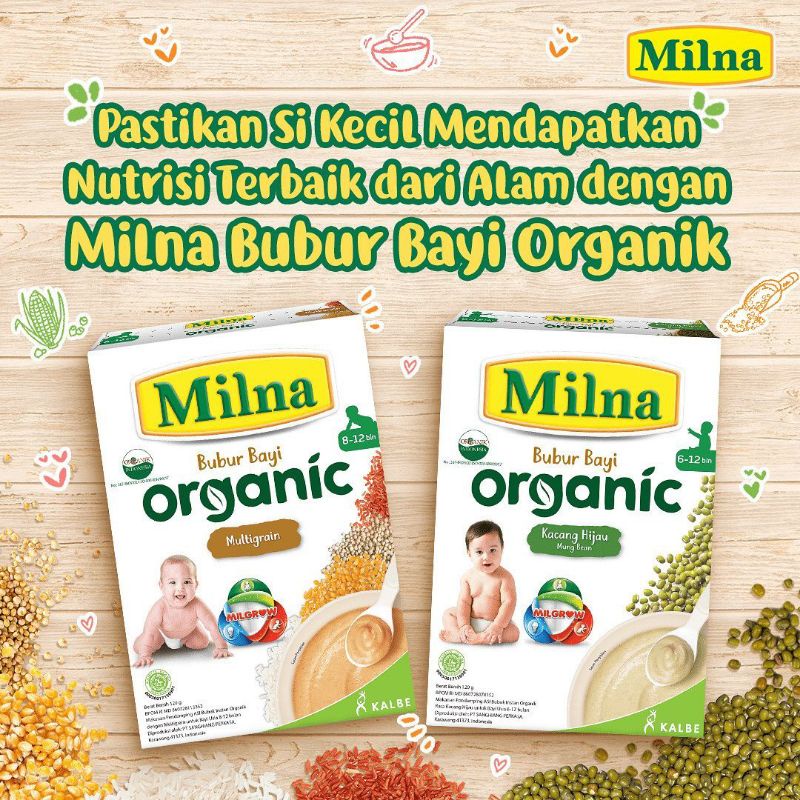 Milna Bubur Organik MPASI 6+ dan 8+ Bulan