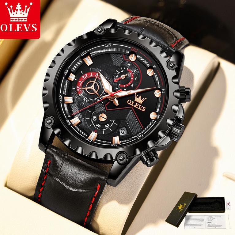 4P2 ✅Jam Tangan Pria Original Olevs 2873 Mewah Kuarsa Tahan Air Watch + Kotak