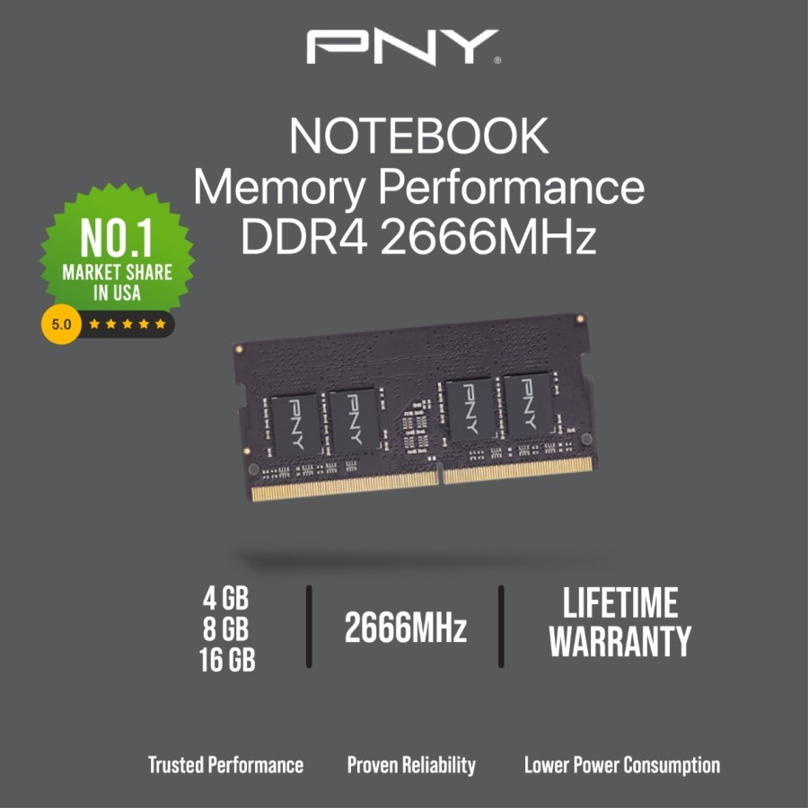 Ram Laptop PNY Ddr4 8GB PC21300 2666Mhz SODIMM Memory