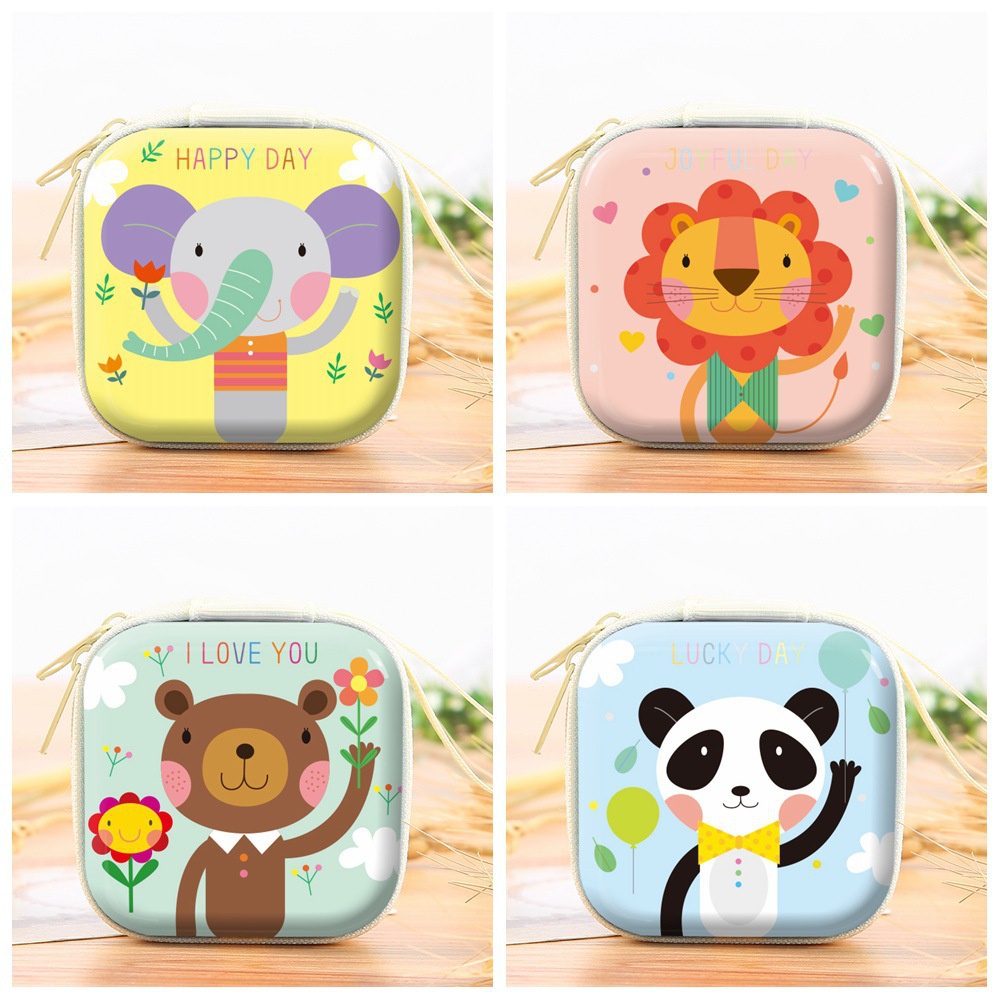 [MS108] DPU 03 - Dompet Koin Motif Karakter Lucu | Tempat Headset/Handsfree | Mini Coin Bag | Tempat Headset Model Segi