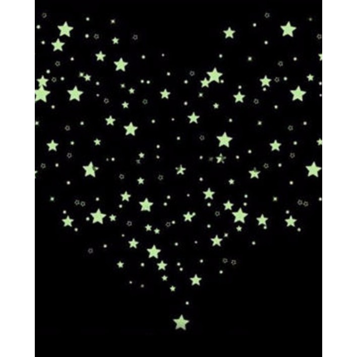 (60 PCS) Sticker Glow In The Dark STAR / Stiker Dinding Kreatif / Stiker Glow in The Dark