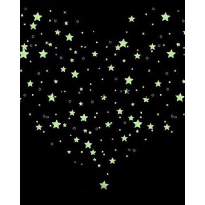 (120 PCS) Sticker Glow In The Dark STAR / Stiker Dinding Kreatif / Stiker Glow in The Dark