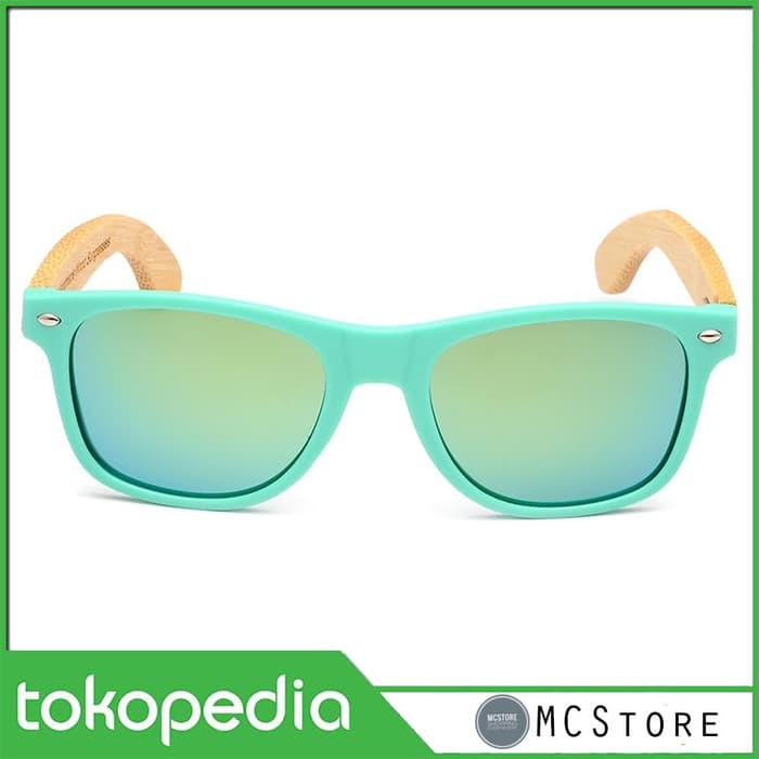 em172 Bamboo Kacamata Fashion Retro Wood - Green