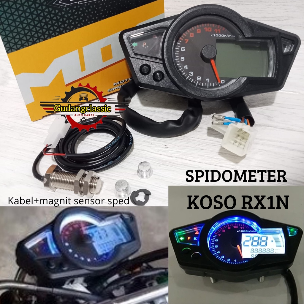 Jual SPEEDOMETER KOSO RX1N Spido RX 1 Digital Spidometer Custom Universal Shopee Indonesia
