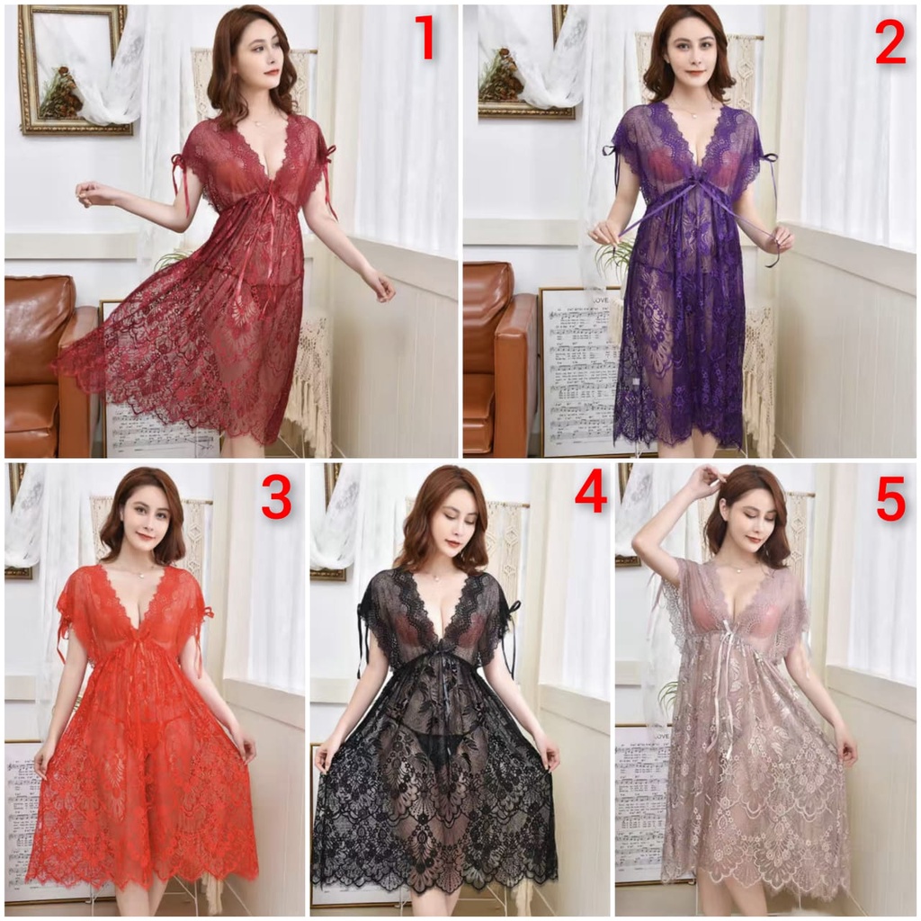 satu set lingerie transparan / sleepwear lingerie wanita sexy