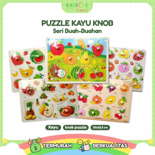 Puzzle Anak Kayu Knob Buah