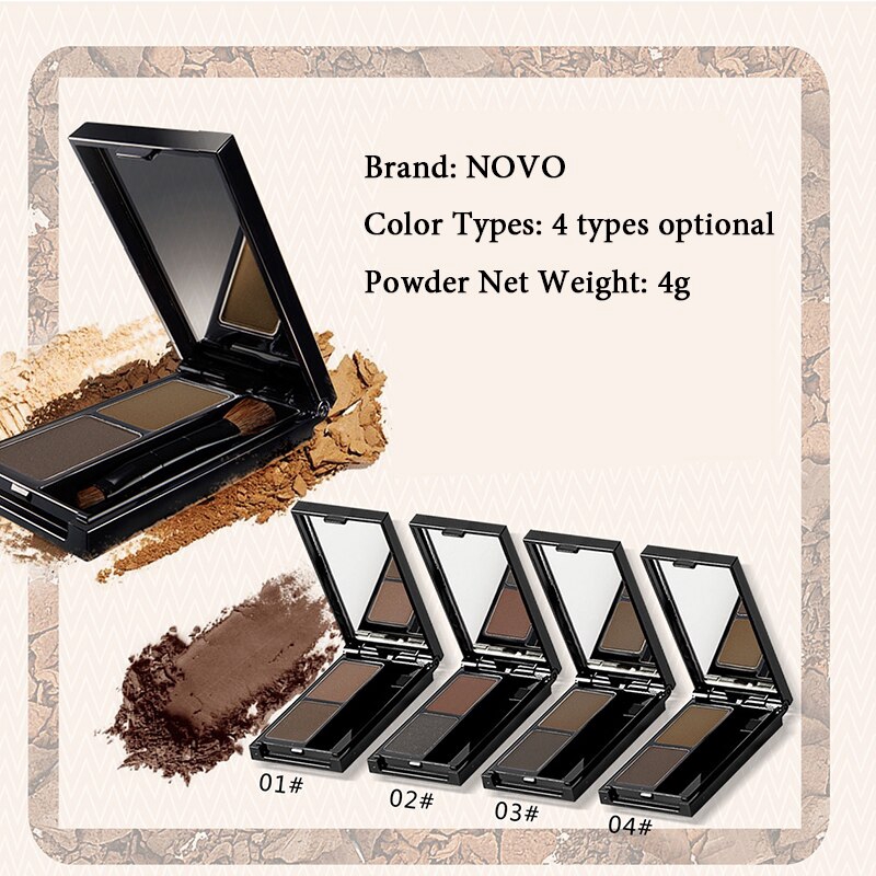 ALVR NOVO 2 Color Eyebrow Powder Matte&Shimmer Waterproof Eye Shadow Makeup Palette