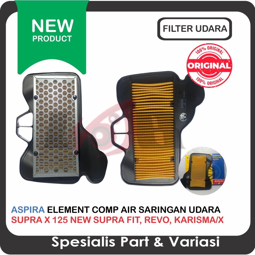 Aspira Filter Saringan Udara Karisma Supra X 125 New Fit Revo Kualitas Astra Part