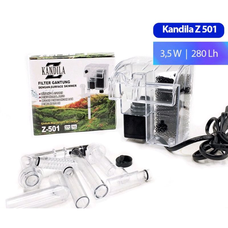 filter gantung plus KANDILA Z501 KD-501 z 501 aquascape aquarium KANDILA hangon RS 301 Z501MP 44 401 501 skimmer