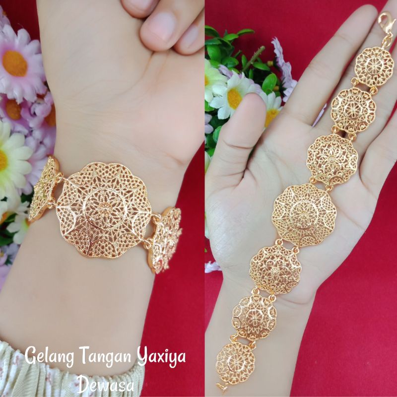 GELANG DUBAI/GELANG TANGAN DUBAI/GELANG DEWASA/GELANG TANGAN LAPIS EMAS 18K/PERHIASAN GELANG