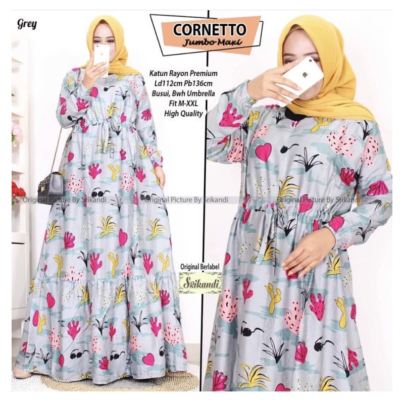 Gamis Rayon Viscose LD110 Jumbo Busui / Serut Pinggang / 099-5130