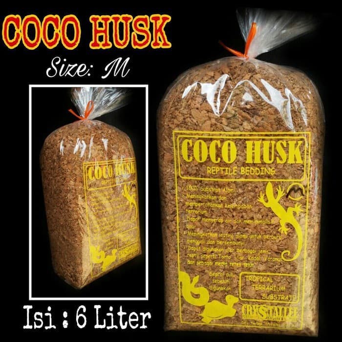 

Coco Husk Medium 6 lt Substrate Reptil Bearded Dragon Kura Sulcata Aldabra Istar Gecko Serap Bau