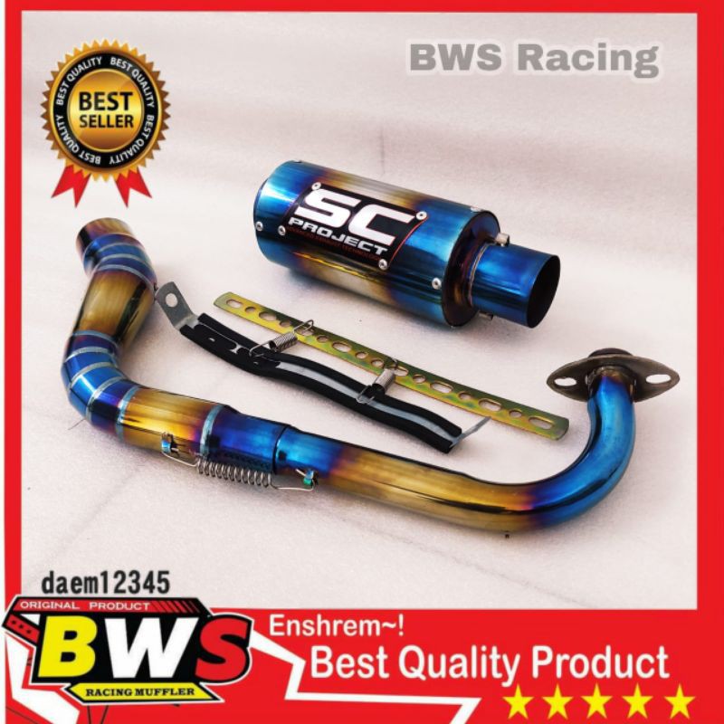 Knalpot SC project Mio sporty Mio smile GT M3 j blue gold