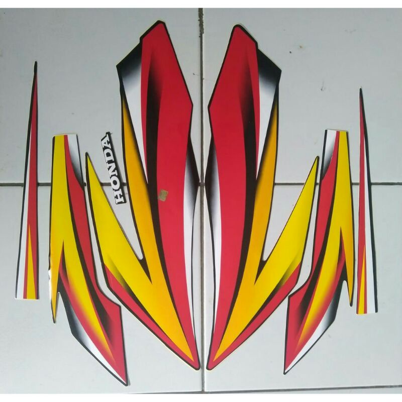 striping sticker lis bodi honda GL max/gl pro 2004 merah kuning termurah berkualitas
