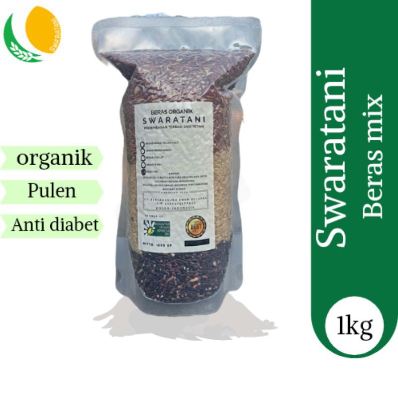 

searatani- beras mix organik 1kg (merah +coklat+hitam)