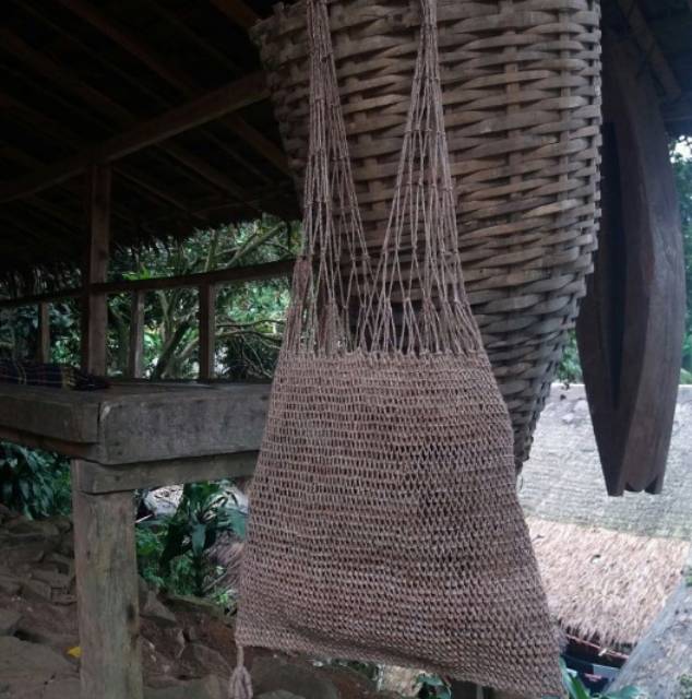 Tas Jarog kulit kayu Rajutan lebih rapat