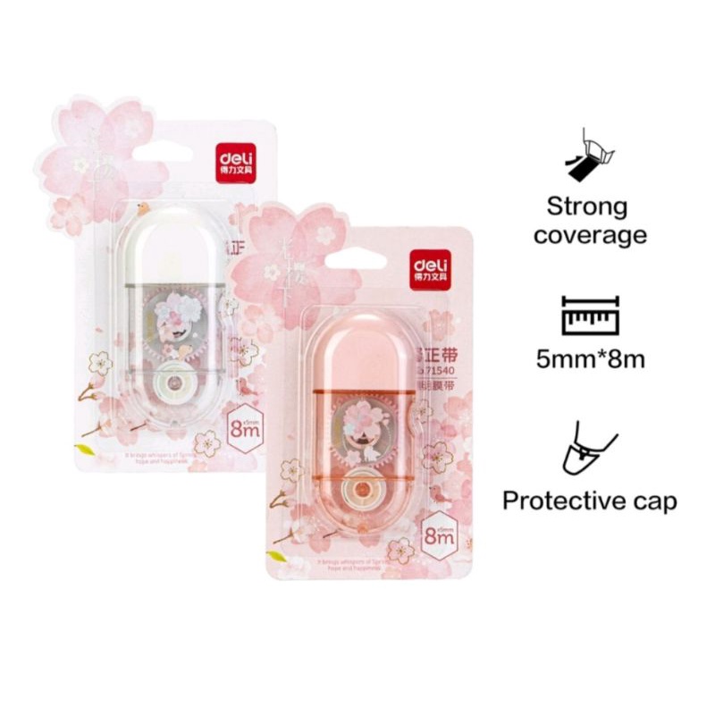 

Deli Penghapus pen Tape Correction 8 meter Tipe X 1pcs