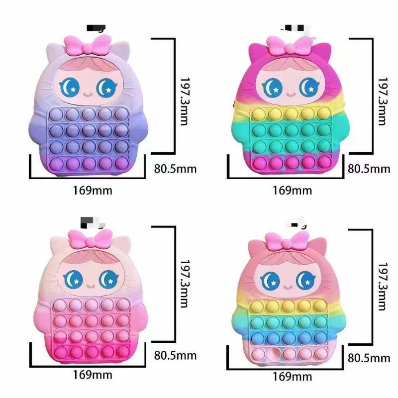 TAS POP IT JUMBO / TAS RANSEL ANAK SEKOLAH POP IT RUBBER JELLY UNICORN