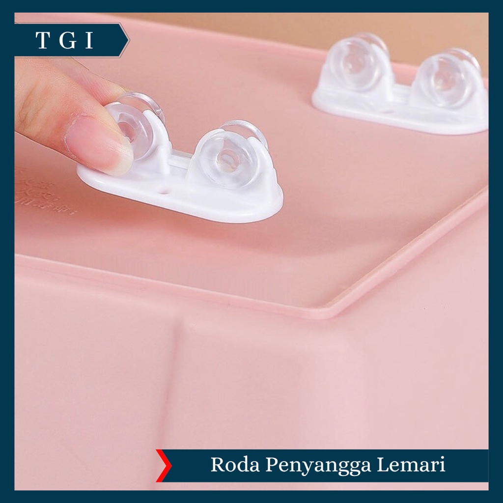 TGI - [ 4 PCS ] RODA KECIL TEMPEL TAMBAHAN / RODA KECIL TEMPEL KUAT / ROLLER 4 PCS / RODA LEMARI / RODA TONG SAMPAH / RODA SERBAGUNA / RODA MINI