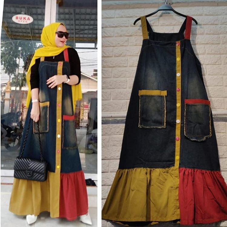 NS Overall Jeans Wanita Terbaru / Overall Jeans Import / Overall Dress / Overall Rok Jeans Wanita /