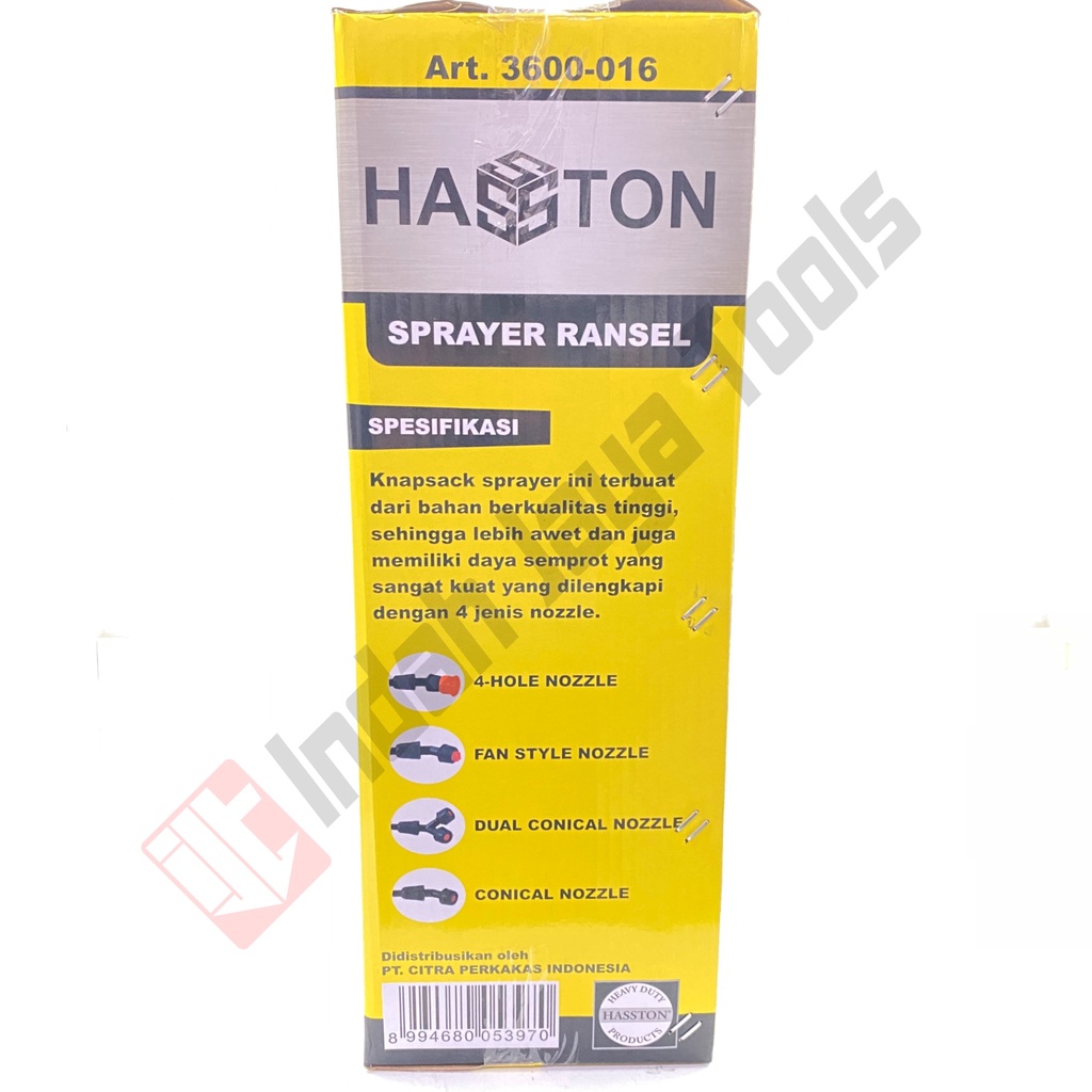 HASSTON 3600-016 Sprayer 16 L Manual - Alat Semprot Hama Tanaman Pressure