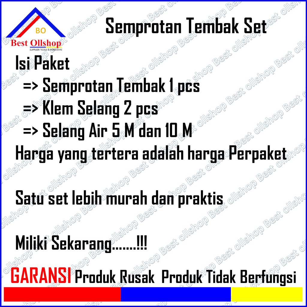 Semprotan Tembak Selang Clamp Klem Cincin Hose Konektor Siram Taman / Semprotan Taman / Semprotan motor / Semprotan Cuci Mobil Siram Taman 1 Set Murah