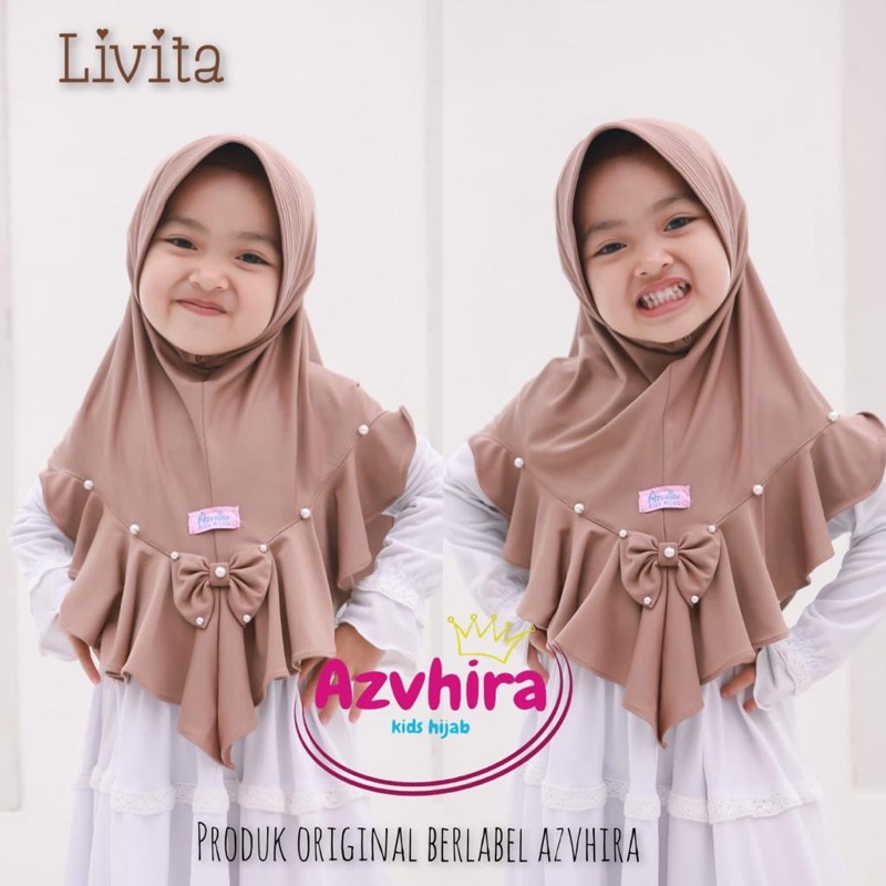 Hijab anak LIVITA BY AZVHIRA KIDS jilbab pita mutiara jilbab jersey