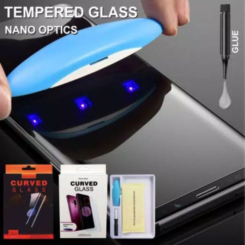 Tempered glass oppo reno 4 pro curved uv full cover glue