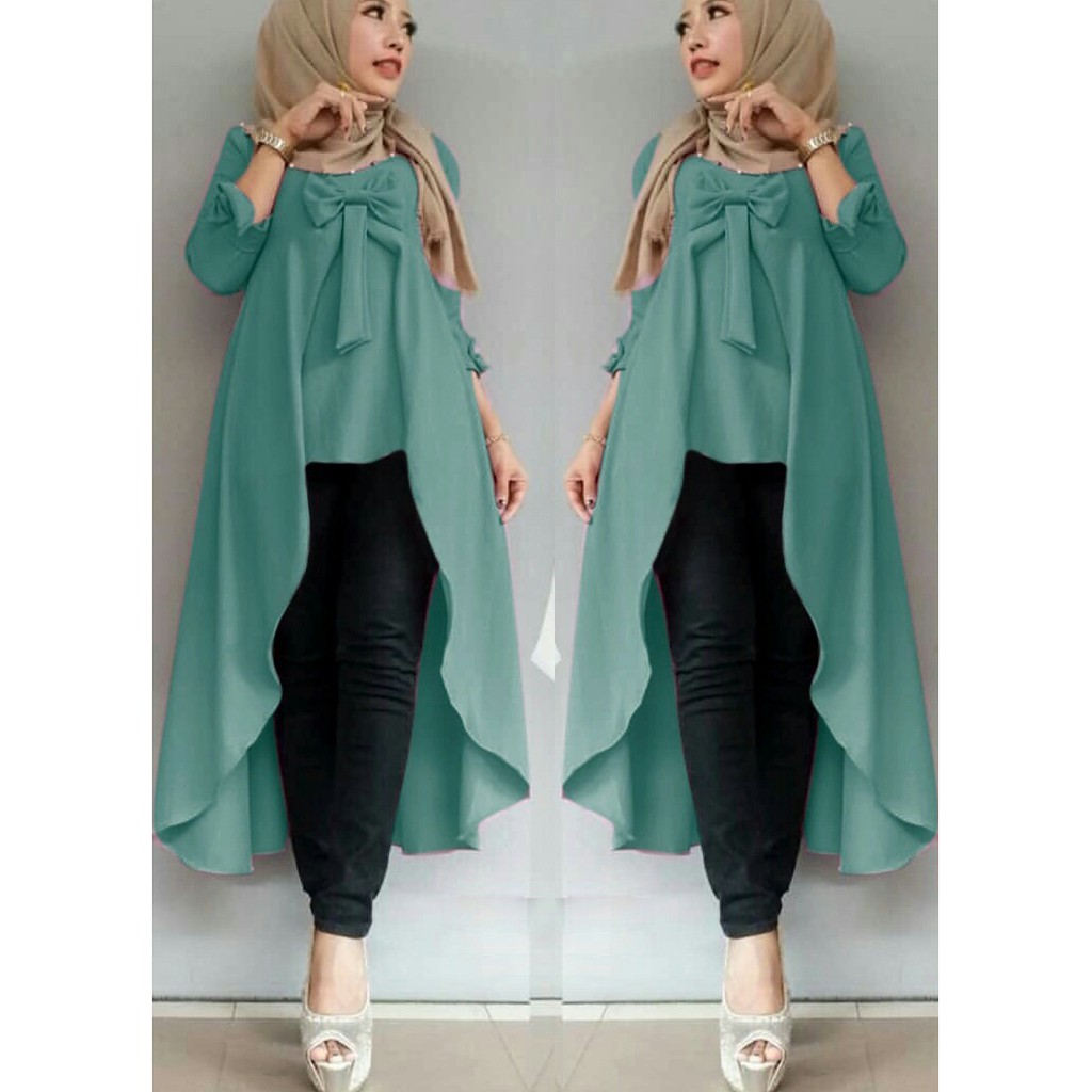 [Tunix viane polos RO] Tunik wanita crepe varian warna