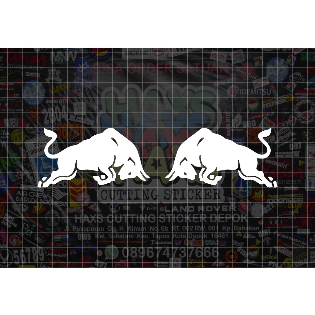 Cutting Sticker Logo Red Bull Sepasang Ukuran 7,5 Cm