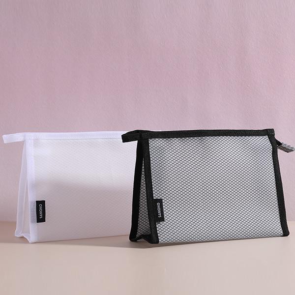 Pouch Kosmetik Portable SAMONO SMB003  Dompet Jaring Serbaguna Polos Tempat Organizer Anti Air Murah