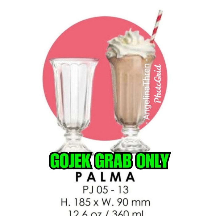 Gelas MilkShake Kaca Tebal Premium 6pcs - Gelas Jus Tinggi Kaki 6pcs