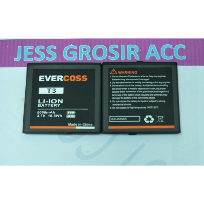 Baterai Battery Batre Double Power Evercoss Evercross Evercoss T3