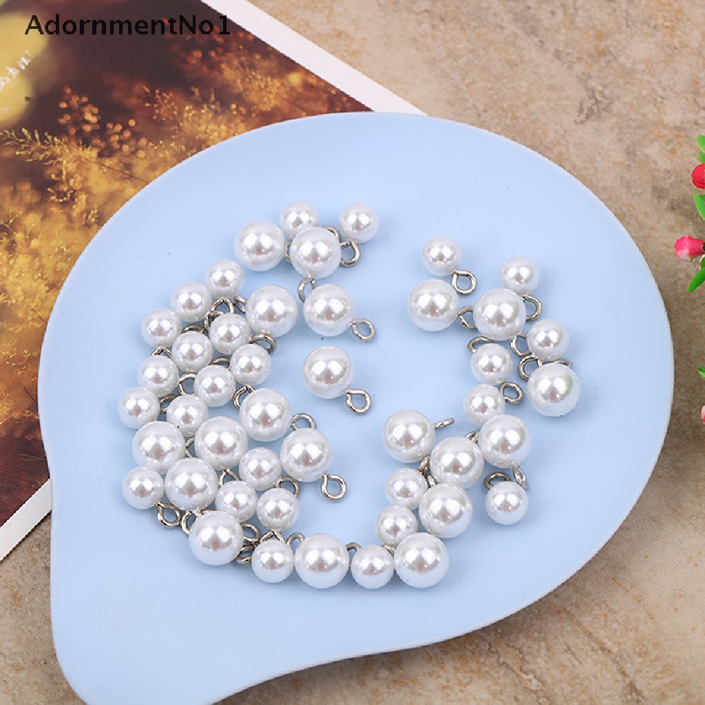 (AdornmentNo1) 50 Pcs Liontin Mutiara Imitasi Untuk Membuat Perhiasan DIY