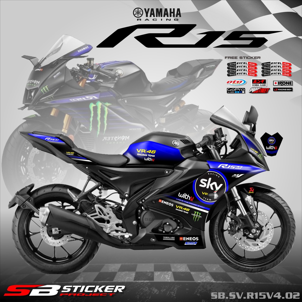 STRIPING R15 V4 - STRIPING HOLOGRAM YAMAHA R15 V4 2022 SKY